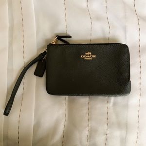 Coach double zipper wristlet